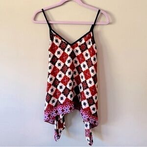 BLUE RAIN Small handkerchief Spaghetti Strap V-Neck Tank size Small